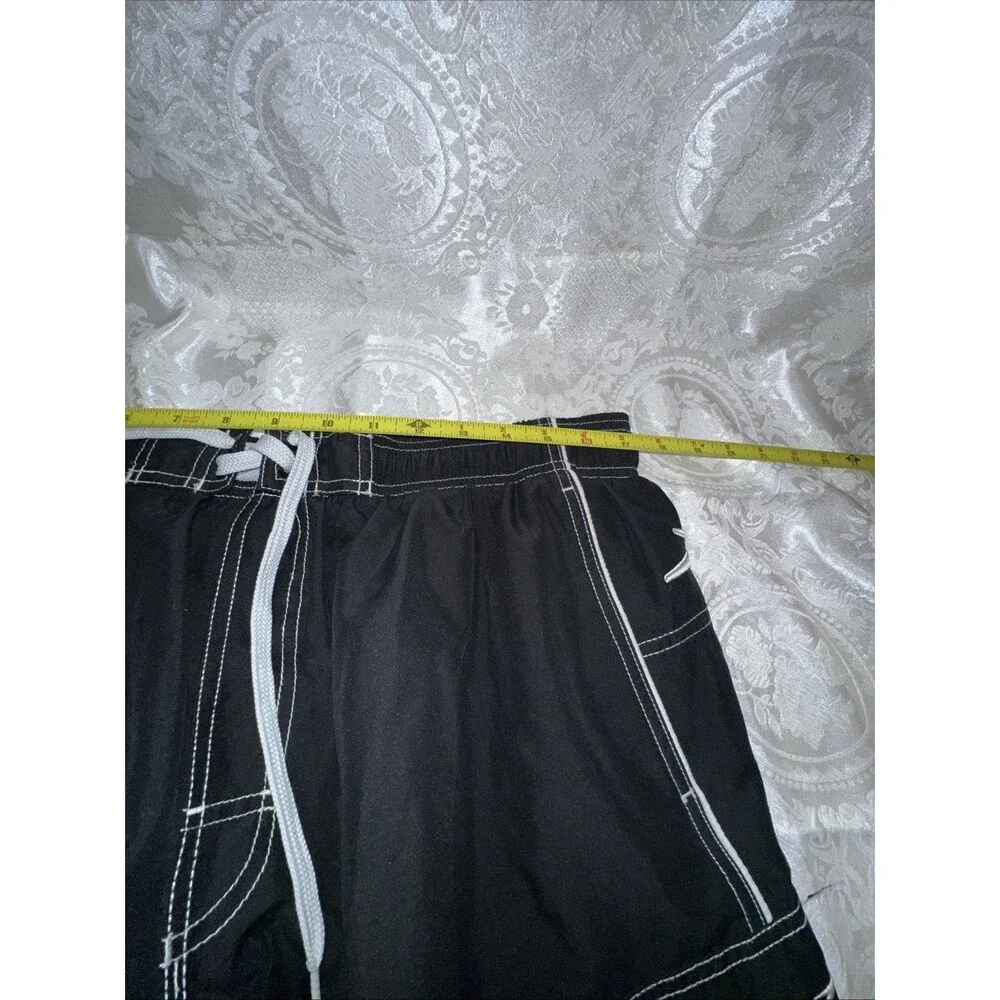 Speedo Swim Trunks Mens Board Shorts Mesh Brief Lined Black XL